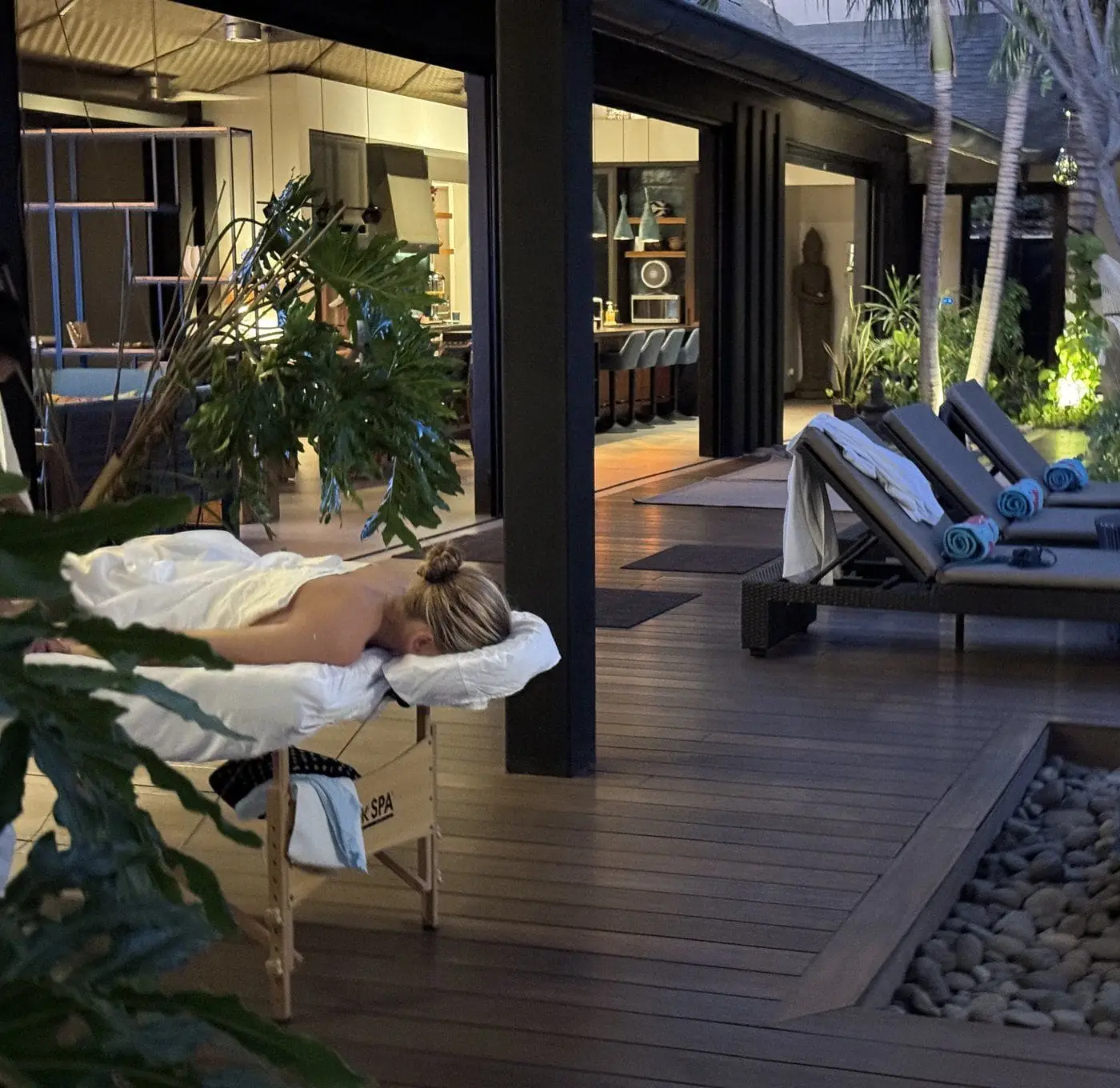 In-villa massage by the pool