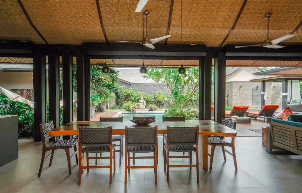 Dining area opening onto the garden
